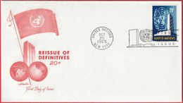 FDC - Enveloppe - Nations Unies - (New-York) (1965) - Reissue Of Definitives (2) - Covers & Documents