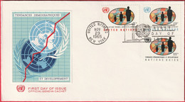 FDC - Enveloppe - Nations Unies - (New-York) (1965) - Tendances Démographiques Et Developpement - Brieven En Documenten