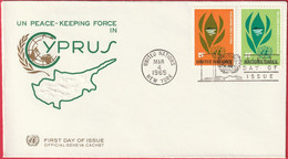 FDC - Enveloppe - Nations Unies - (New-York) (1965) - UN Peace - Keeping Force In Cyprus - Brieven En Documenten