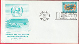 FDC - Enveloppe - Nations Unies - (New-York) (1966) - Nouveau Siège Organisation Mondiale De La Santé (Genève) - Briefe U. Dokumente