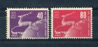 Israel 1950. Yvert 27-28 * MH. - Nuevos (sin Tab)