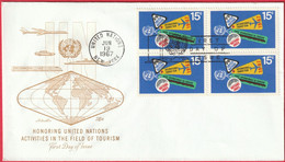 FDC - Enveloppe - Nations Unies - (New-York) (1967) - Activities In The Field Of Tourism - Brieven En Documenten