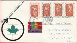 FDC - Enveloppe - Nations Unies - (New-York) (1967) - Exposition Universelle - Briefe U. Dokumente