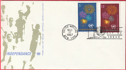 FDC - Enveloppe - Nations Unies - (New-York) (1967) - Independance (1) - Covers & Documents