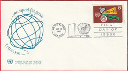 FDC - Enveloppe - Nations Unies - (New-York) (1967) - Passport For Peace Tourism - Lettres & Documents