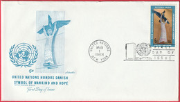 FDC - Enveloppe - Nations Unies - (New-York) (1968) -  Honors Danish Symbol Of Mankind And Hope (1) - Covers & Documents