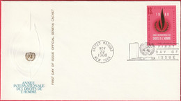 FDC - Enveloppe - Nations Unies - (New-York) (1968) - Année Internationale Des Droits De L'Homme (1) - Brieven En Documenten