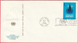 FDC - Enveloppe - Nations Unies - (New-York) (1968) - Année Internationale Des Droits De L'Homme (2) - Brieven En Documenten