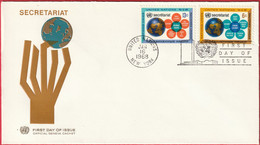 FDC - Enveloppe - Nations Unies - (New-York) (1968) - Secrétariat - Storia Postale