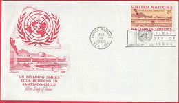 FDC - Enveloppe - Nations Unies - (New-York) (1969) - Ecla Building In Santiago (Chile) (1) - Brieven En Documenten