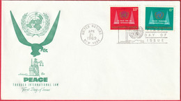 FDC - Enveloppe - Nations Unies - (New-York) (1969) - Peace Through International Law (3) - Storia Postale