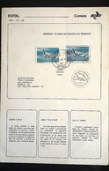 Brochure Brazil Edital 1979 13 Creation Of Embraer Airplane With Stamp CPD SP - Covers & Documents