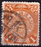 Stamp Imperial China Coil Dragon 1898-1910? 1c Fancy Cancel Lot#27 - Oblitérés