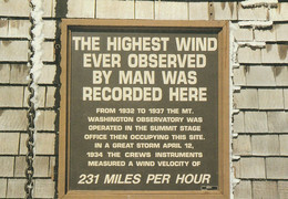 Mount Washington, White Mountains, New Hampshire The Highest Wind Ever Observed By Man Was Recorded Here. - White Mountains