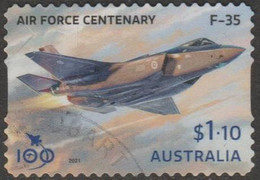 AUSTRALIA - DIE-CUT-USED 2021 $1.10 R.A.A.F. Centenary - F-35A Lightning II - Gebruikt