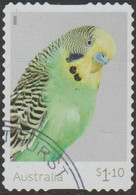 AUSTRALIA - DIE-CUT- USED 2022 $1.10 Budgerogars - "Celery" A Single Factor Golden Face - Birds - Gebruikt