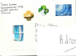 LETTRE DE FINLANDE, VOYAGEE MAIS TIMBRES NON OBLITERES, CYGNE, BIBLIHOTEQUE NATIONAL, METEOROLOGIE, FEUILLES - A VOIRe - Covers & Documents