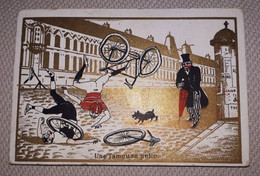 CHROMO VELO A LA SOURCE DES RUBANS MONTAUBAN CYCLE CYCLISME 1885-1900 - Other & Unclassified