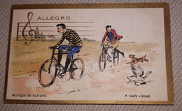 CHROMO VELO ALLEGRO MUSIQUE EN ACTIONS CYCLE CYCLISME 1890-1900 - Altri & Non Classificati