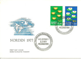 Finland 1977 Norden   Water Lily Flowers Mi 903-804 FDC - Lettres & Documents