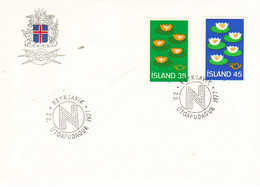 Iceland Island 1977 Norden - Environmental Protection  MI 520-521 FDC - Briefe U. Dokumente