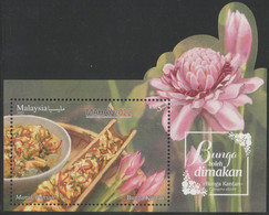Malaysia 2021-9 Edible Flowers M/S MNH Overprint MAHA 2022 Flora Food Flower Unusual (shape, Varnish) - Malasia (1964-...)