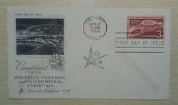 1958 USA FDC USED COVER WITH STAMP BRUSSELS UNIVERSAL AND INTERNATIONAL EXHIBITION - Cartas