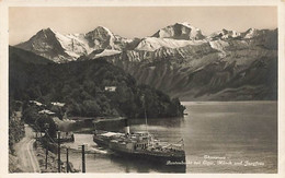 Thunerseer Beatenberg Mit Eiger Mönch Und Jungfrau Bateau à Vapeur Dampfschiff Dampfer Steamer - Beatenberg