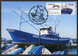 ESPAÑA SPAIN (2022) Carte Maximum Card ATM 60 EXFILNA Irún - Barco Pesquero Mariñel, Fishing Boat, Bateau De Pêche - Maximumkarten