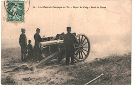 CPA Carte Postale  France  Artillerie De Campagne Au Tir Départ Du Coup Recul Du Canon 1911  VM56507 - Manoeuvres
