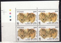 T/L India MNH 1999, Block Of Asiatic Lions, Lion, Animal, WWF, W.W.F. - Blocchi & Foglietti