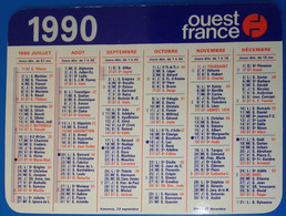 Petit Calendrier De Poche 1990 Journal Ouest France - Small : 1981-90