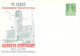 BERPSTE 10 PF SUPOSTA STUTTGART 1957 / 4-7 - Privatpostkarten - Ungebraucht