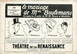 75* PARIS (10)  Theatre De La Renaissance – Mariage De Mme Beulemans          RL27,0538 - Paris (10)