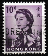 MiNr. 197 Hongkong 1962, 4. Okt./1973. Freimarken: Königin Elisabeth II. RaTdr.; Wz. 5, W = Kopfstehend, X = Stehe - Used Stamps