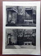 Stampa Del 1929 Sistemazione Cappella Sistina Trono Baldacchino Pio XI Giubileo - Unclassified