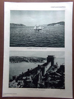 Stampa Del 1929 Costantinopoli Bosforo Mar Nero Castello D'Europa Moschee - Unclassified