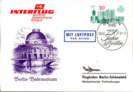 (AlbL)DDR Amtl. GZS-Postkarte P97 M.priv. Zudruck INTERFLUG "Berliner Bauten"30(Pf) SSt "750 Jahre Berlin" 8.9.87 BERLIN - Postcards - Used