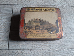 Boite Ancienne Métal Pharmacie Bailly Rue De Rome Paris Suppositoires - Boîtes