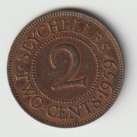 SEYCHELLES 1959: 2 Cents, KM 15 - Seychellen