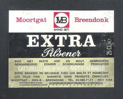 BIERETIKET -  MOORTGAT - BREENDONK - EXTRA PILSENER  - 25 CL  (BE 342) - Bière