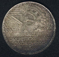 Tschechoslowakei, 50 Korun 1979, 9. Kongress Der KP, Silber, UNC Toned - Tschechoslowakei