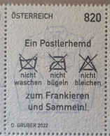 Postlerhemd, Spezailmaterial, Stoffmarke, Bügelhinweise, Reinigung - Austria - Unused Stamps