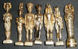 Rare Lot 6 Figurines Métal Doré Kinder Ou Fêves Nefertiti Anubis Athor AmonToutankhamon Pharaon AKHENATON - Metal Figurines