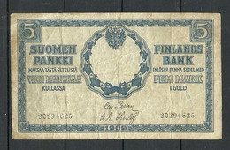 FINLAND FINNLAND 1909 - 5 Markkaa In Gold Bank Note Banknote - Finlande