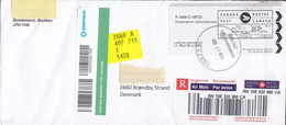 Canada Registered Recommandé Label BOISBRIAND Quebec 2021 Cover Lettre BRØNDBY STRAND Denmark - Briefe U. Dokumente