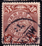 Stamp Imperial China Coil Dragon 1898-1910? 4c Fancy Cancel Lot#17 - Gebruikt