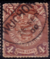 Stamp Imperial China Coil Dragon 1898-1910? 4c Fancy Cancel Lot#46 - Usati