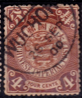 Stamp Imperial China Coil Dragon 1898-1910? 4c Fancy Cancel Lot#46 - Gebraucht