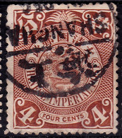 Stamp Imperial China Coil Dragon 1898-1910? 4c Fancy Cancel Lot#61 - Oblitérés